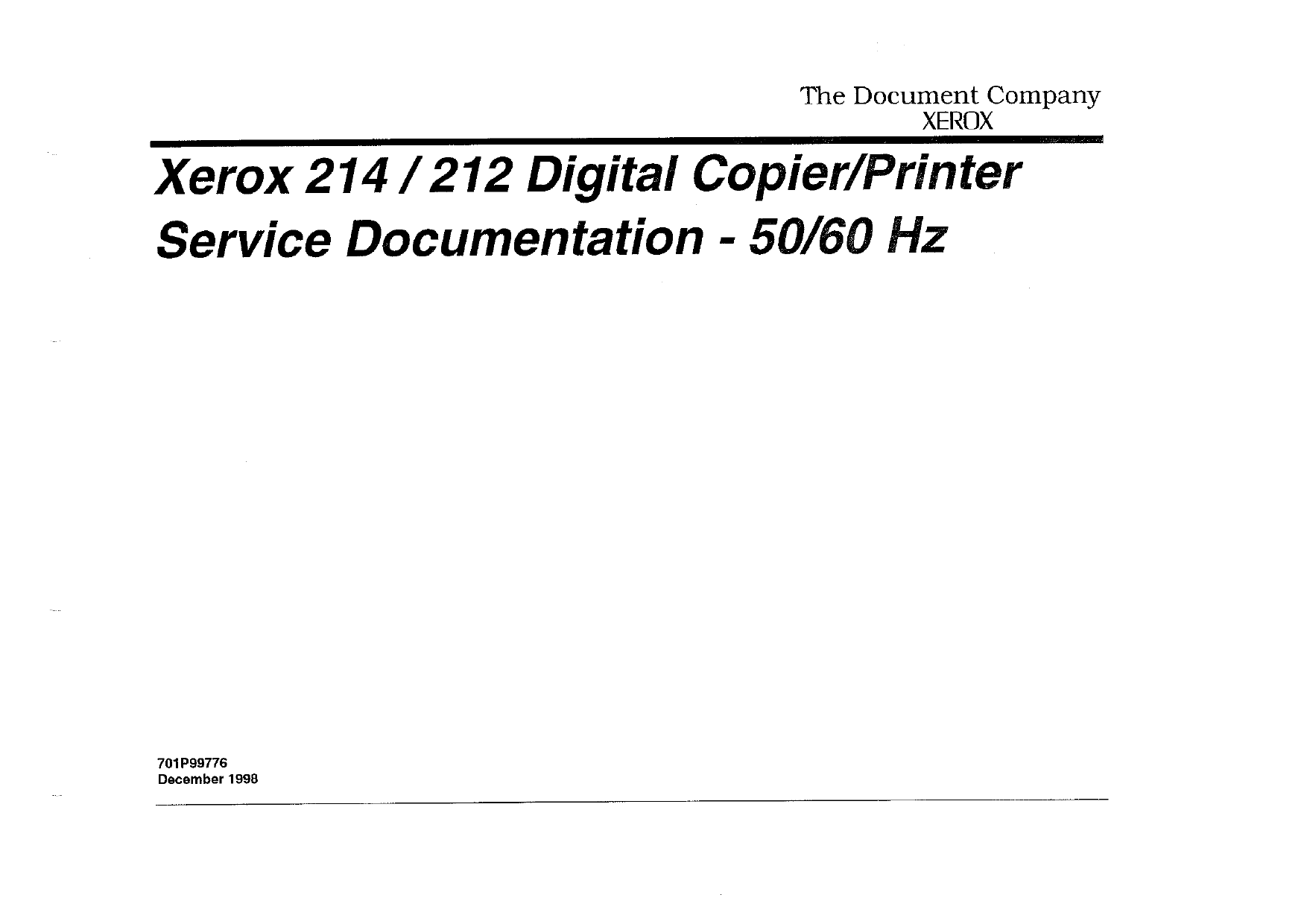 Xerox Copier 212 214 Parts List and Service Manual-1